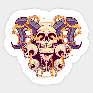 Baphomet Skull Sticker